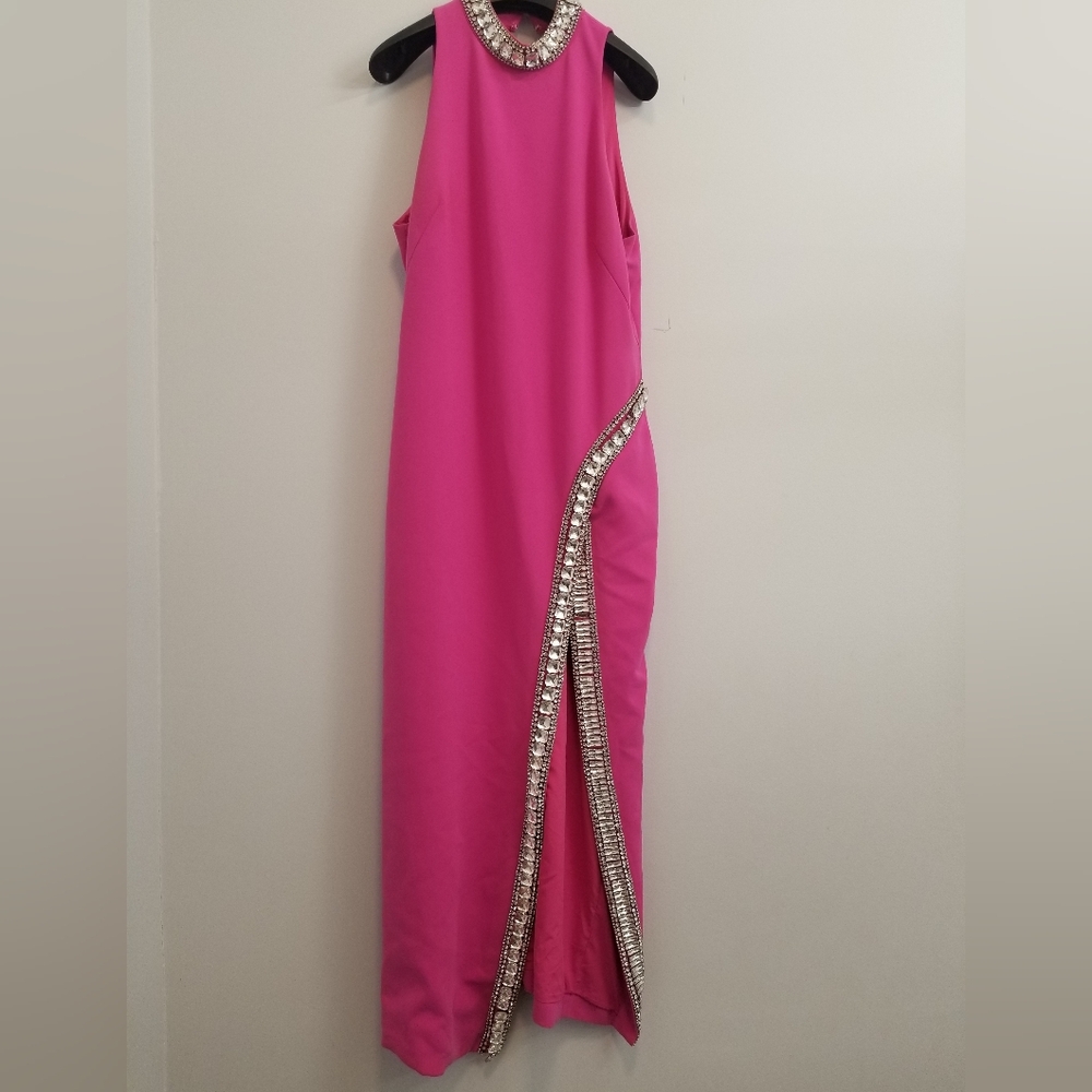 Karen Millen Crystal Embellished Woven Split In Size US 12